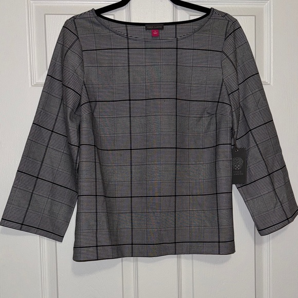 Vince Camuto Tops - Vince Camuto Black and White Plaid Blouse